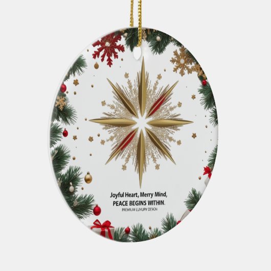 Joyful Merry Mind Ceramic Circle Ornament  (Rechts)