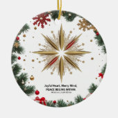 Joyful Merry Mind Ceramic Circle Ornament  (Vorne)