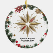 Joyful Merry Mind Ceramic Circle Ornament (Hinten)