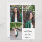 Joyful Modern 4 Photo Graduation Einladung (Rückseite)