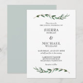 Joyful Modern Botanical Wedding Einladung (Vorne/Hinten)