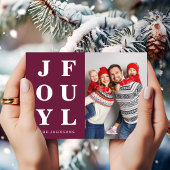Joyful Modern Burgund Foto Weihnachten