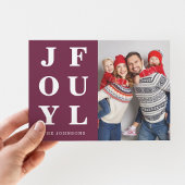 Joyful Modern Burgund Foto Weihnachten