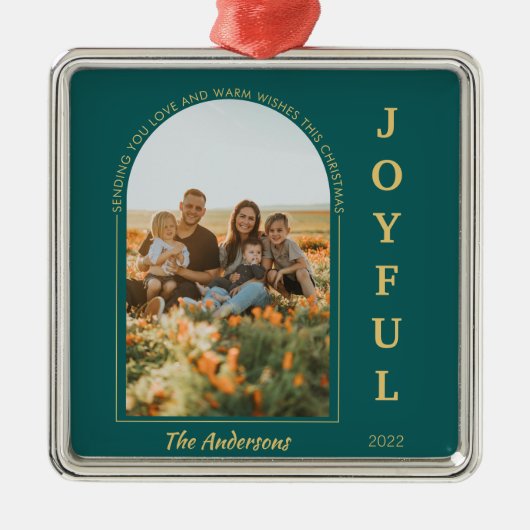 Joyful Modern Minimalistisch Arch Foto Green Ornament Aus Metall (Vorne)