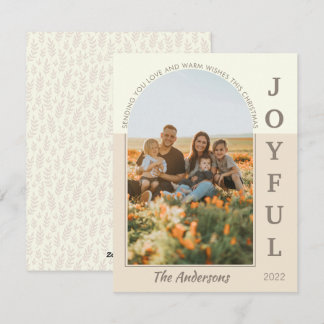 Joyful Modern Minimalistisch Boho Arch Foto Beige Feiertagskarte