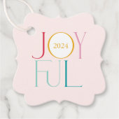 JOYFUL modern minimalistisch elegant feine Serif f Geschenkanhänger (Vorderseite)