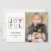 Joyful Modern Rainbow Letting Foto Feiertagskarte (Vorderseite)