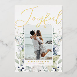 Joyful Modern Script Foto Folien Feiertagskarte