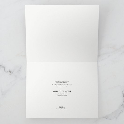 Joyful Modern Script Red Christmas Foto Collage Karte (Innenseite)