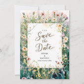 Joyful Modern Wildblume Wedding Save The Date (Vorderseite)