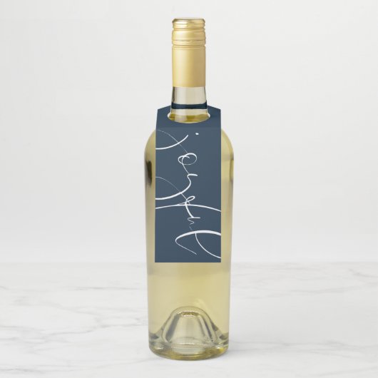 Joyful moderne Drehbuch Weihnachtsfeiernacht Marin Flaschenanhänger (Auf Flasche)