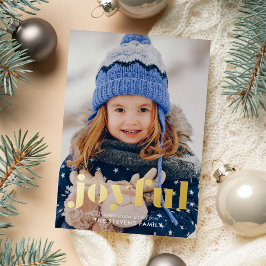 "Joyful" Moderner Foto Urlaub Folien Feiertagskarte