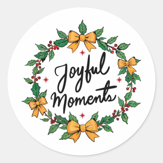 Joyful moments runder aufkleber (Vorderseite)