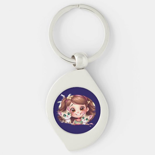 Joyful Moms with My Kitties Schlüsselanhänger (Vorderseite)