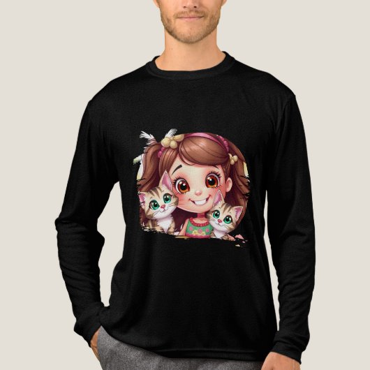 Joyful Moms with My Kitties Tri-Blend Shirt (Vorderseite)