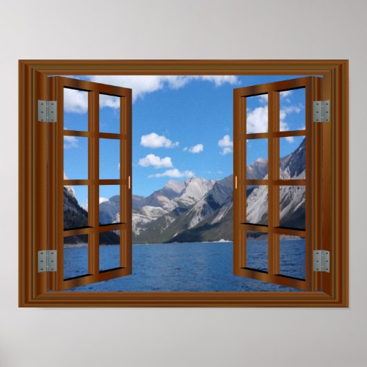 Joyful Mountain Lake Window Frame Poster (Vorne)