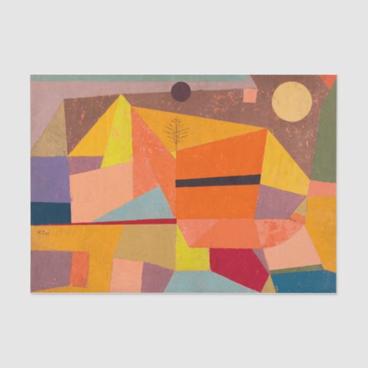 Joyful Mountain Landscape, Paul Klee Abstrakte Kun Seidenpapier (Vorderseite)