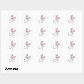 Joyful Mouse Runder Aufkleber (Blatt)