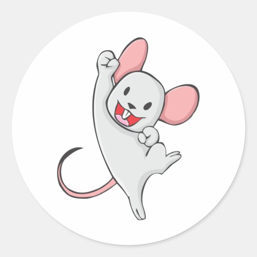 Joyful Mouse Runder Aufkleber (Vorderseite)