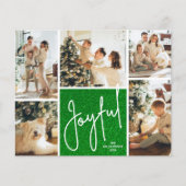 JOYFUL Multi Foto Budget Green Holiday Cards (Vorderseite)