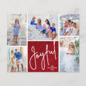 JOYFUL Multi Foto Budget Red Holiday Cards (Vorderseite)