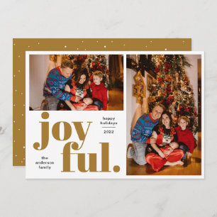 Joyful Multi Foto Gold Weihnachtskarte Feiertagskarte
