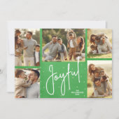 JOYFUL Multi Foto Green Weihnachtskarte Feiertagskarte (Vorderseite)