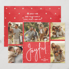 JOYFUL Multi Foto Red Christmas Feiertagskarte