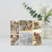 JOYFUL Multi Foto Silver Budget Holiday Cards (Stehend Vorderseite)