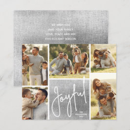 JOYFUL Multi Foto Silver Budget Holiday Cards