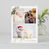 Joyful Multiple Foto Folien Feiertagskarte (Stehend vorne)