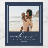 Joyful Navy Beach Photo Weinetikett (Einzelnes Label)