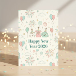 Joyful New Year’s Eve Party 2026 Greeting Postkarte