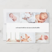 Joyful News | Foto Collage Birth Ankündigung (Rückseite)