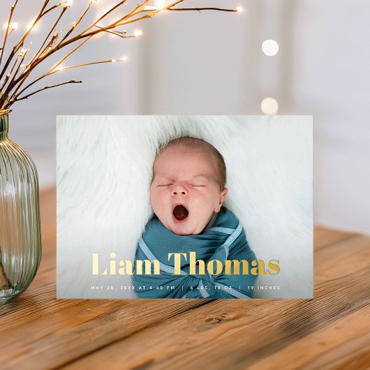 Joyful News Foto Collage Foil Birth Ankündigung