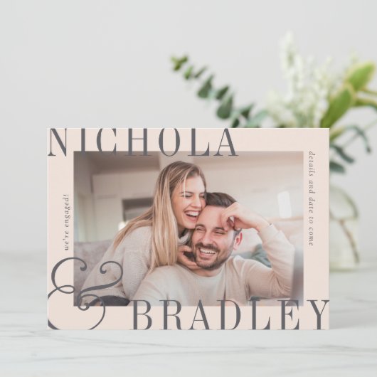 Joyful News | VERLOBUNG FOTO Ankündigung (Stehend Vorderseite)