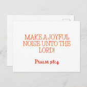  Joyful Noise 4 Psalm 98:4 Christian Scripture Postkarte (Vorne/Hinten)