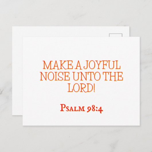 Joyful Noise 4 Psalm 98:4 Christian Scripture Postkarte (Vorne/Hinten)