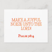 Joyful Noise 4 Psalm 98:4 Christian Scripture Postkarte (Vorderseite)