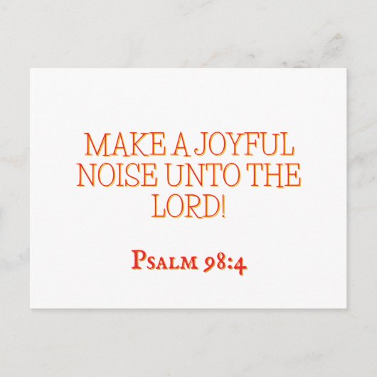  Joyful Noise 4 Psalm 98:4 Christian Scripture Postkarte (Vorderseite)