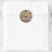 "Joyful Noise" Abstrakt Runder Aufkleber (Tasche)