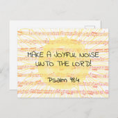 Joyful Noise Psalm 98:4 Christian Scripture Verse Postkarte (Vorne/Hinten)