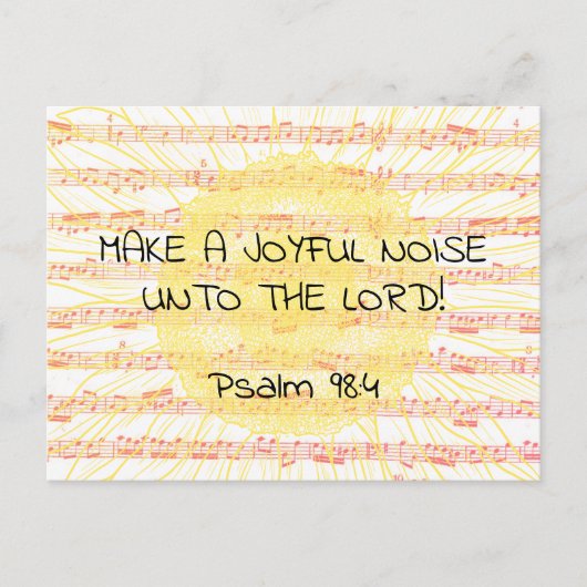 Joyful Noise Psalm 98:4 Christian Scripture Verse Postkarte (Vorderseite)