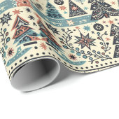 Joyful Nordic Christmas Forest Geschenkpapier (Rolleneckpunkt)