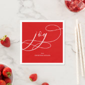 JOYFUL on Red Christmas Serviette (Beispiel)
