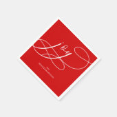 JOYFUL on Red Christmas Serviette (Ecke)