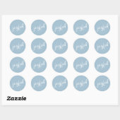 Joyful Pastell Blue Script Weihnachtsfeiertag Runder Aufkleber (Blatt)