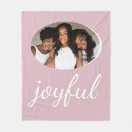 Joyful Pastell Pink Script Weihnachtsfeiertag Foto Fleecedecke