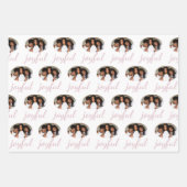 Joyful Pastell Pink Script Weihnachtsfeiertag Foto Geschenkpapier Set (Vorderseite 3)