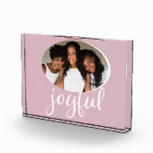 Joyful Pastell Pink Script Weihnachtsfeiertag Fotoblock (Rechts)